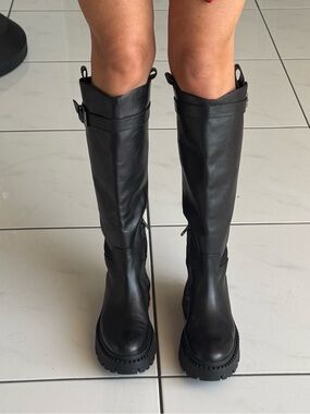 ASH Women's Black Knee-High Leather Riding Boots